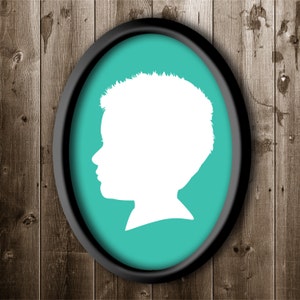 Traditional Profile Silhouette, Custom Silhouette from your photo, Children&#39;s room decor, Silhouette Art, Silhouette Portrait