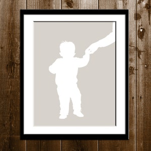 Kids Custom Silhouette Portrait from your Photo, Boy or Girl Silhouette Wall Art, Mother&#39;s Day Gift Silhouette Print, Children Silhouette