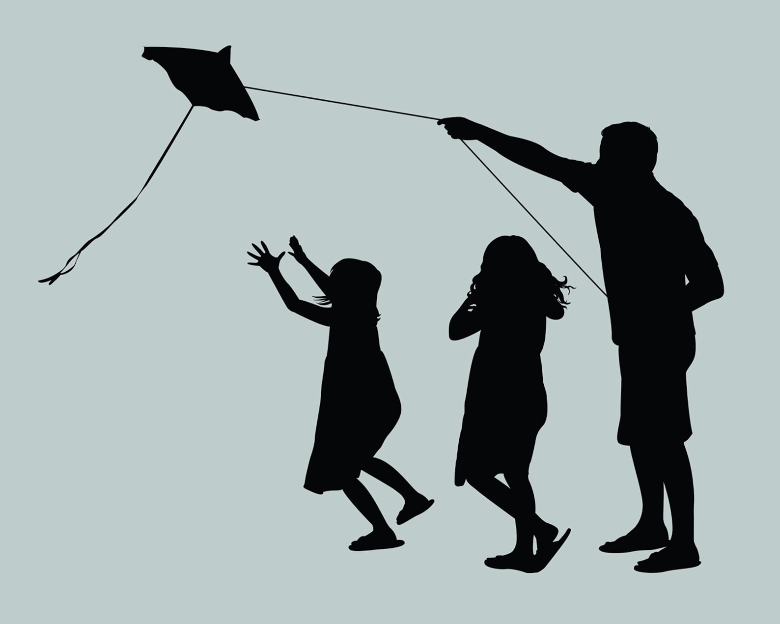 Custom Father Daughter Silhouette Portrait With Props, Father's Day ...