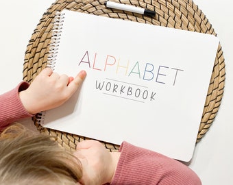 Trace & Erase Alphabet Workbook | dry erase, learn to write letters, tracing letters, quiet book, busy book, practice abcs