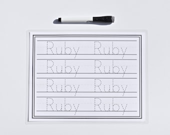 Name Tracing Mat | customizable name practice, erasable name tracing mat, trace your name, learn to write name, name writing practice