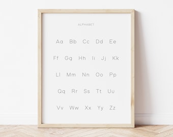 Alphabet Print DOWNLOAD | educational poster, abc chart, alphabet poster, preschool printable, abcs, learn letters, printable wall art