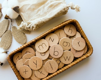 Lowercase Alphabet Coins | BESTSELLER | engraved alphabet, magnetic alphabet, moveable alphabet, letter magnets, homeschool, montessori