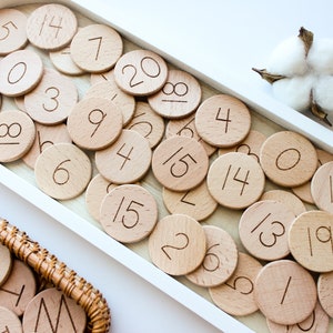 Number Coins | BESTSELLER | learn to count, number magnets, counting, Montessori, homeschool, wooden number, magnetic numbers