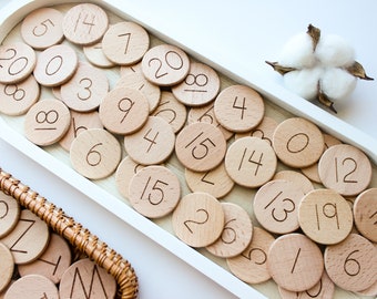 Number Coins | BESTSELLER | learn to count, number magnets, counting, Montessori, homeschool, wooden number, magnetic numbers