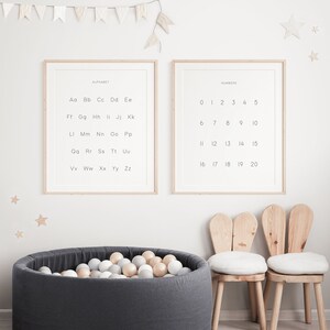Alphabet & Zahlen Drucke DOWNLOAD | Lernposter, ABC-Diagramm, Alphabet-Poster, Zahlen-Poster, Vorschule zum Ausdrucken