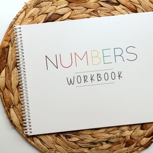 Cahier d'exercices Tracer et effacer les nombres | effaçable à sec, apprendre à écrire des nombres, à tracer des nombres, un livre silencieux, un livre chargé, des exercices de calcul