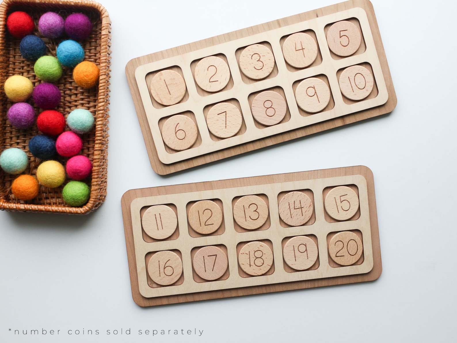 Ten Frame With Counters | Wooden Ten Board / Montessori / Learn to ...