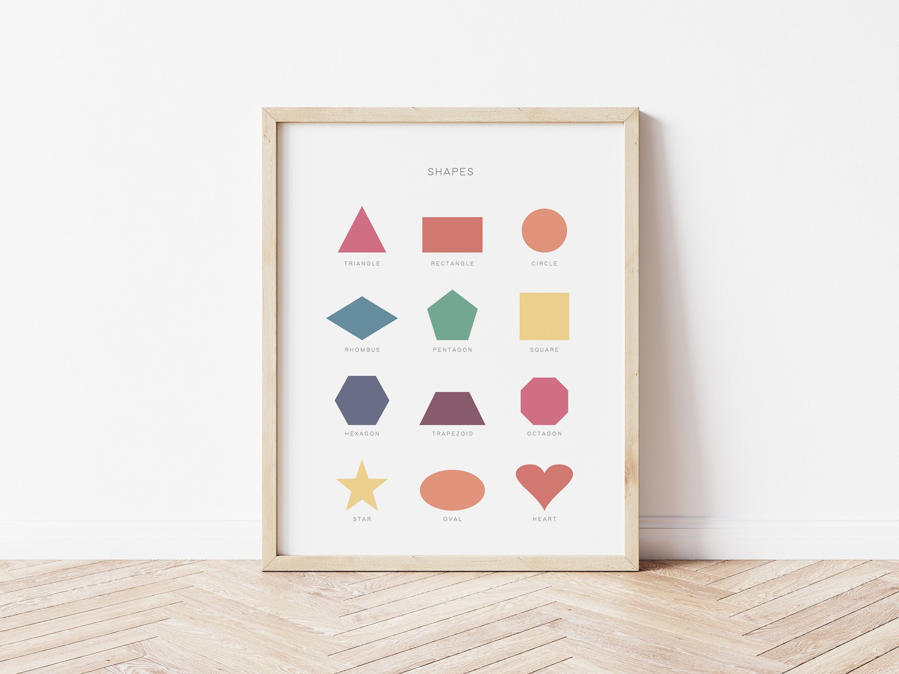 Shapes Print DOWNLOAD | educational poster, basic shapes, shapes poster, preschool printable, learn shapes, printable wall art, anchor chart