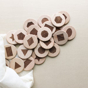 Wooden Shape Coins | learn shapes, practice shapes, shapes toy, shapes practice, wooden toy, toddler toy, toddler gift, preschool