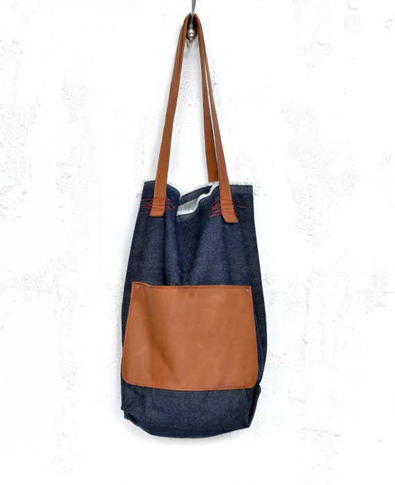 leather tote bag etsy