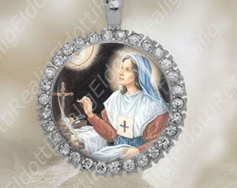 St Eurosia Di Jaca Religious Necklace Round Medal