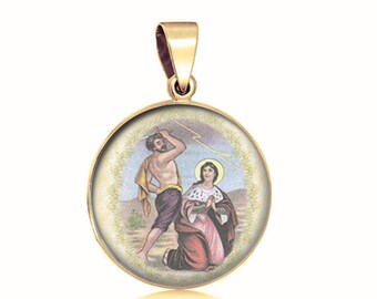 St Eurosia Di Jaca Religious Necklace Round Medal