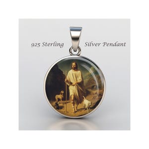 Saint Lazarus Religious Christian sterling silver 925 Christian Medal Patron Pendant