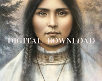 Santa Kateri Tekakwitha Pintura DESCARGA DIGITAL