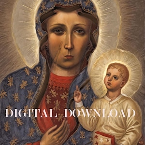 Our Lady of Czestochowa | Black Madonna | Replica Religious Art DIGITAL DOWNLOAD Print