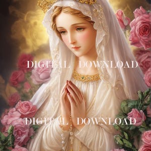 Onze-Lieve-Vrouw Fatima Religieuze kunst Maagd Maria DIGITALE DOWNLOAD