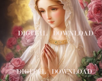 Our Lady Fatima Virgin Mary Painting DIGITAL DOWNLOAD