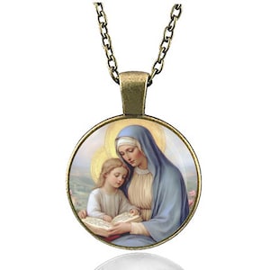 St. Anne - Catholic Necklace Medal Pendant Patron Saint Religious Jewelry