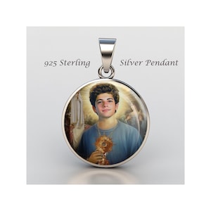 Carlo Acutis Blessed Sterling Silver 925 Christian Medal Pendant | Religious Patron Gift for Faith & Inspiration