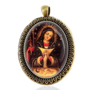 Nuestra Señora de la Altagracia Reina y Protectora de todos los Dominicos Religioso Cristiano Católico Medalla Colgante Joyería