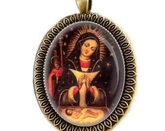 Our Lady of Altagracia Medal Pendant: Dominican Religious Jewelry