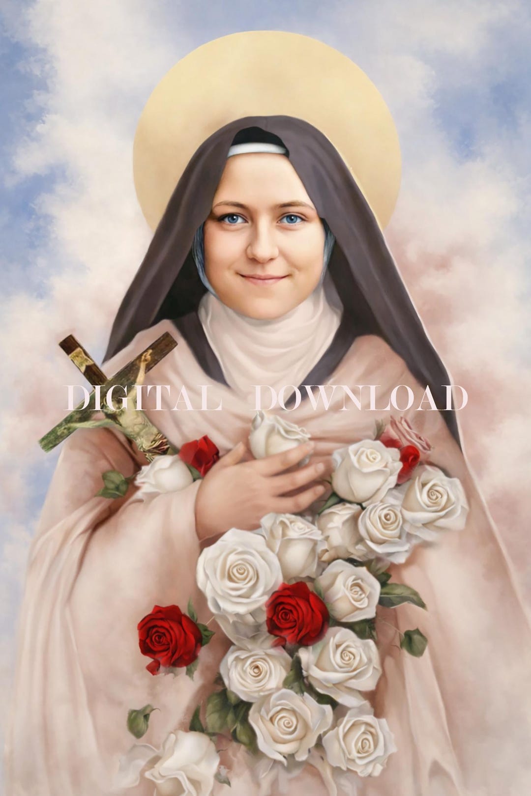 Saint Therese of Lisieux Painting DIGITAL DOWNLOAD - Etsy