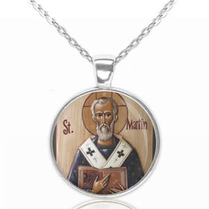St Martin of Tours Religious Necklace Medal Pendant Charm