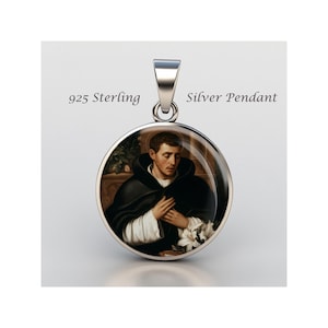 Saint Louis Bertrand Religious Devotional sterling silver 925 Christian Medal Patron Pendant