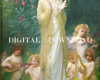 Mother Mary Religious Art Print: The Virgin in Paradise (Digital Download 4x6 & 5x7")