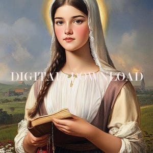 Saint Genevieve Religious Catholic Print Art DIGITAL DOWNLOAD
