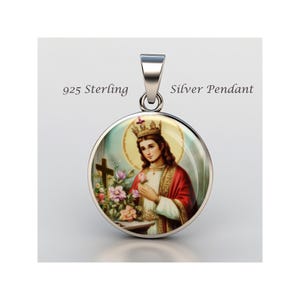 Saint Casimir Religious Devotional sterling silver 925 Christian Medal Patron Pendant