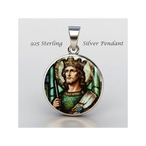 Saint Louis Of France Religious Devotional sterling silver 925 Christian Medal Patron