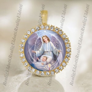 My Angel Catholic Guardian Gold / Silver Tone Religious Medal Pendant Protection