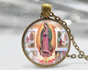 Halskette Unserer Lieben Frau von Guadalupe: Katholische Medaille der Jungfrau Maria, Anhänger des Heiligen Juan Diego
