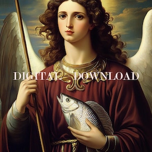 St. Raphael the Archangel Print Patron of Healers and Doctors DIGITAL DOWNLOAD Religious Art Christian
