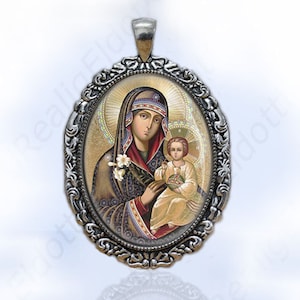 Unsere Mutter Jungfrau Maria und Jesuskind - christlich-katholische Medaille Religiöser Schmuck Anhänger