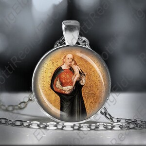 The Woman of the Apocalypse Catholic Necklace. Virgin Mary and Jesus Pendant. Catholic Religious Medal Necklace.