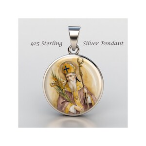Saint Cornelius Religious Devotional sterling silver 925 Christian Medal Patron Pendant
