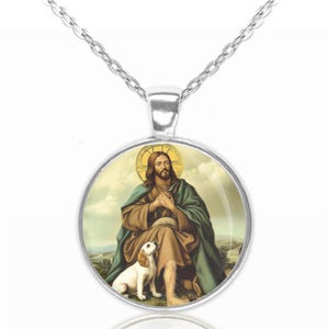 St. Roch Rocco Catholic Necklace Christian Medal Pendant