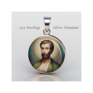Saint Bartholomew Religious Devotional sterling silver 925 Christian Medal Patron Pendant