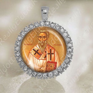 St Theonas Archbishop of Thessaloniki Medal Pendant Othodox Religious Jewelry
