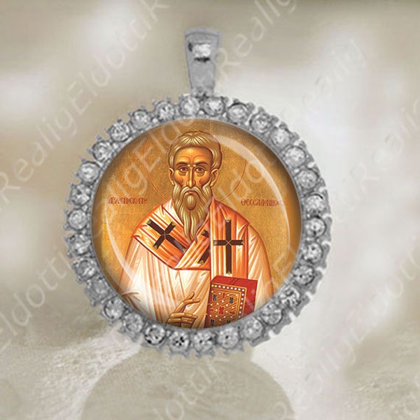 St Theonas Archbishop of Thessaloniki Medal Pendant Othodox Religious Jewelry