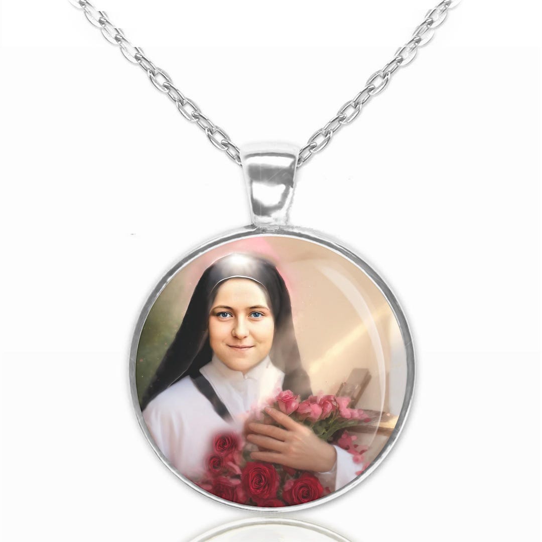 St. Therese Catholic Saint Medal Pendant Necklace - Etsy