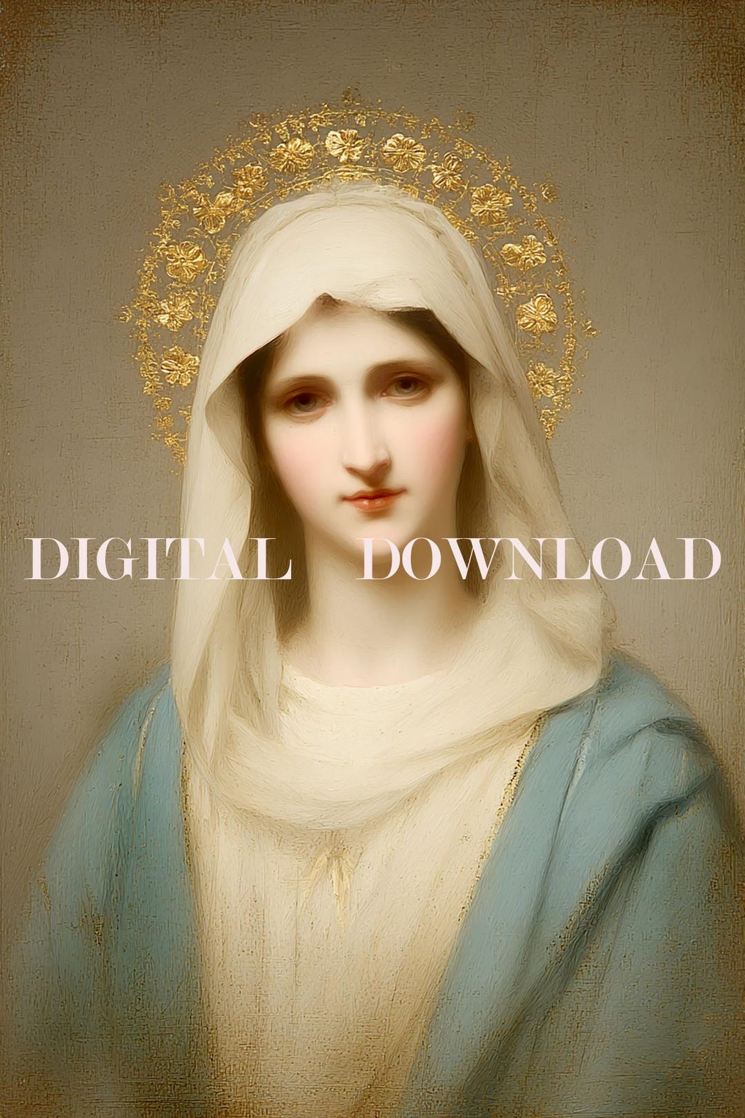 Holy Mother Mary Light Blue Dress Art DIGITAL DOWNLOAD - Etsy