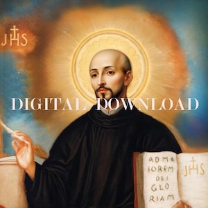 Ignatius of Loyola Digital Download | Catholic Art Print | St. Ignatius Religious Decor | Inspirational Wall Art