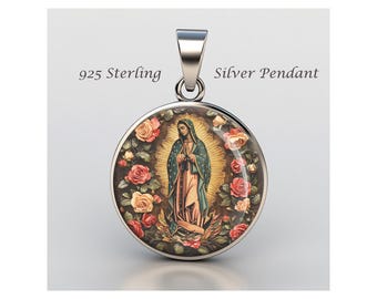 Our Lady of Guadalupe Catholic Virgin Mary Religious Devotional sterling silver 925 Christian Medal