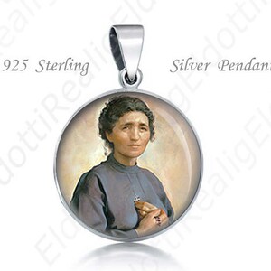 Blessed Eurosia Fabris Sterling Silver Pendant. Mamma Rosa Religious Christian 925 Silver Medal Round 20mm Patron Saint