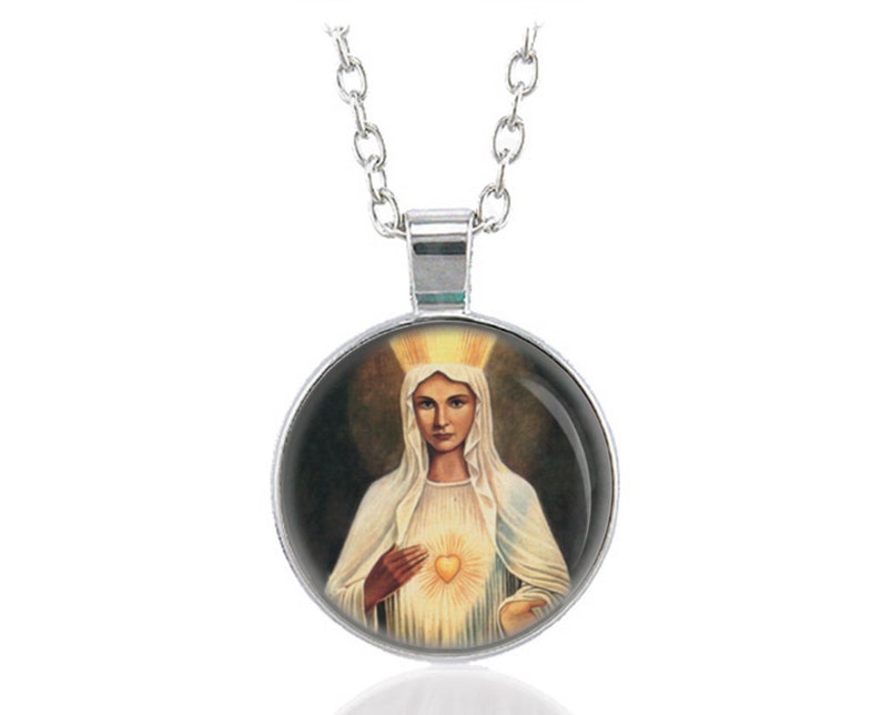 Our Lady of Beauraing Catholic Medal Mary With Golden Heart - Etsy