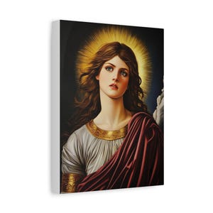 St. Barbara Catholic Saint Canvas Print, Catholic Decor Wall, Gift Religious Christian